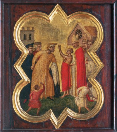 St. Franciscus voor de bisschop door Taddeo Gaddi